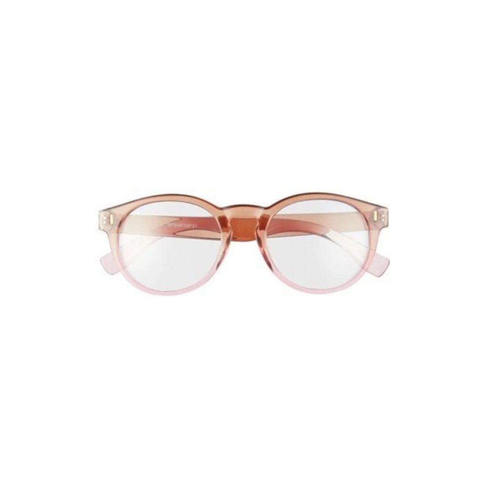 BP. Nordstrom 58mm Round Ombre Blue Light Blocking Glasses in Nude - Picture 2 of 5
